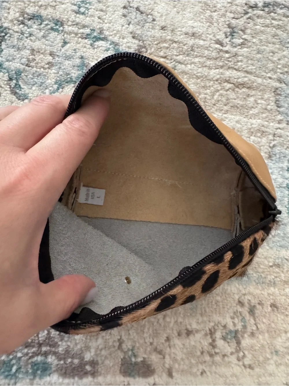 Cow High Brown Cowhide Animal Print Makeup Cosmetic Bag Zipper Pouch Western